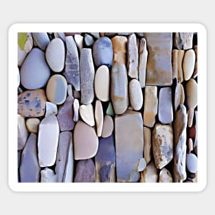 A pattern of many colored and oblong, square and round stones Sticker